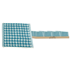 LIFE 來福牌 極致千鳥格緹花方巾, 藍色 + 白色, 24條