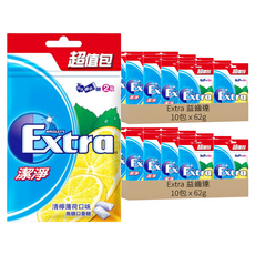 Extra 益齒達 潔淨無糖口香糖 清檸薄荷口味, 62g, 20包