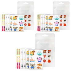 AHOYE 8小時植物精油長效防蚊貼片36片 可愛動物造型, 3包, 14g