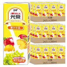 光泉 果汁牛乳 Set, 鮮醇鮮乳 健康之選, 200ml, 72入