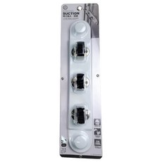 騰宇 二代強力吸盤3孔拖把桿架, 白色, 1個