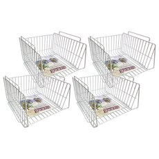騰宇 斜口置物籃, 大, 4個, 白色