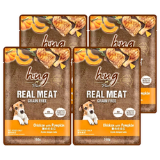 hug 哈格 Plus 無穀主食狗餐包, 雞肉佐南瓜, 100g, 4包