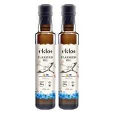 Ekko 冷壓初榨亞麻籽油 250ml, 立陶宛波羅的海亞麻籽, omega 3, 發煙點107度C, 適合涼拌沙拉或生飲, 未經化學精煉, 2瓶