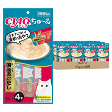 INABA CIAO 啾嚕 肉泥, 鰹魚 + 國產鰹魚高湯, 56g, 48袋