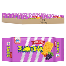 孔雀 餅乾 葡萄紅棗口味, 12包, 84g