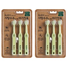 MyBEE 甘蔗製嬰兒牙刷, 3入, 2個, 綠色