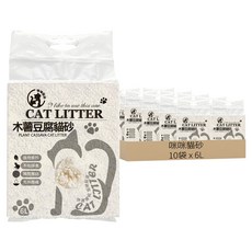 咪咪貓砂 木薯豆腐貓砂 6L 原味奶香 天然植物貓砂 強力除臭 快速凝結, 10袋