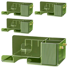 無痕免釘壁掛 吹風機置物架 尺寸 21.8cmX11cmX8.6cm, 透綠色, 4個