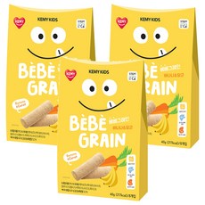 KEMY KIDS 貪吃凱米 穀物小捲心 嚴選8種穀物 無添加 單支包裝 含鈣 含維生素E 適合嬰幼兒練習抓握, 香蕉紅蘿蔔, 40g, 3盒