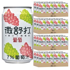 微舒打 微碳酸飲料 葡萄 Set, 320mL x 24罐, 7% 葡萄汁, 96罐
