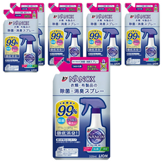 LION TOP NANOX 衣物布製品除菌除臭噴霧 補充裝, 6個, 320ml