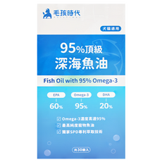 PetsTimes 毛孩時代 95%頂級深海魚油, 30顆, 21g, 心血管保健, 1盒