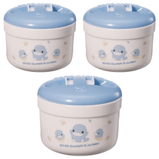 KU.KU Duckbill 酷咕鴨 密封式兩用粉撲盒 藍色 50ml 寶寶護膚必備, 3個