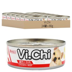 Vi.Chi 全犬種 經典 犬罐, 雞肉 + 牛肉, 80g, 24罐