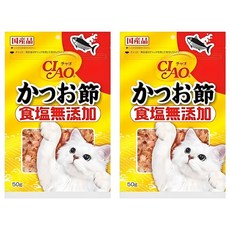 INABA CIAO 啾嚕 無鹽柴魚 日本國產品 添加小魚乾 貓咪零食, 50g, 2包