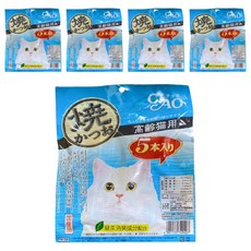 INABA CIAO 啾嚕 宗田鰹燒魚柳條 高齡配方, 海鮮, 5本入, 110g, 5袋