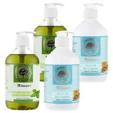 Mimare 奧勒岡精油洗髮沐浴露500ml+柔順彈力潤絲精500ml 呵護肌膚與秀髮, 4瓶