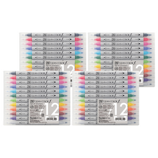 Kuretake 吳竹 ZIG CLEAN COLOR f 雙頭麥克筆 0.5mm & 1.2mm, 12色, 4盒