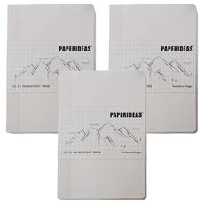 PAPERIDEAS A6 裸背筆記本 188頁 100g純木漿無酸紙, 方格版, 3本