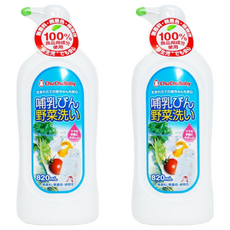 ChuChuBaby 蔬果奶瓶清潔劑, 100%食物原料製造, 天然洗淨除菌, 無添加色素香料, 820ml, 2瓶
