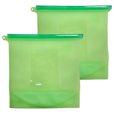 LifeHouse 矽膠密封保鮮袋 食品密封袋，可微波，可重複使用, 35.5 x 30.2cm, 2個, 1入