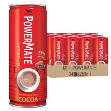 統一 POWERMATE 可可麥芽牛奶, 多種維生素, 下午茶首選, 24罐, 250ml