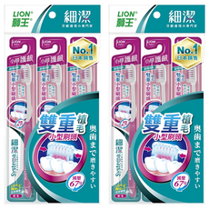 LION 獅王 Systema 細潔 台灣公司貨 小頭牙刷 顏色隨機, 3支, 2組