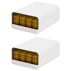 可疊加 衣物分格收納盒 15格, 白色, 2個