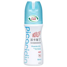 叮寧 派卡瑞丁 10H長效小黑蚊防蚊液, 360度可倒噴, 通過皮膚敏感測試, 80ml, 1瓶