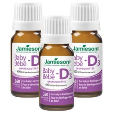 Jamieson 健美生 維生素D3滴劑 MCT Oil 鈣吸收 孕婦嬰兒可用 360滴 3瓶, 11.7ml