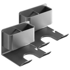 OMG 二代壁掛吹風機掛架, 2個, 槍灰色，免釘安裝，多功能收納，節省空間，浴室收納好幫手