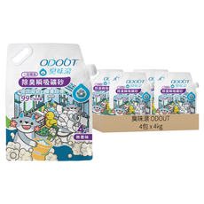 臭味滾 ODOUT 除臭瞬吸礦砂, 無香, 4kg, 4包