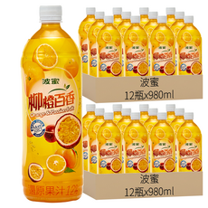 波蜜 柳橙百香綜合果汁, 980ml, 24瓶