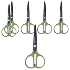 ABEL 力大牌 風格文書剪刀 氟素防沾黏 60065 6吋 軍綠色, 6支