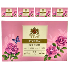 DONG JYUE 東爵好茶 玫瑰花妍茶 1.8g 無咖啡因, 20包, 5盒