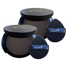 isLeaf 髮際線遮色粉餅 14g, 純黑色, 2個