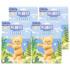 熊寶貝 衣物香氛袋 Set 3入 全新可愛包裝 搭配獨特造型香氛袋 精油萃取 持久香氣 有效消除異味 保持空氣清新, 清新晨露香, 21g, 4盒