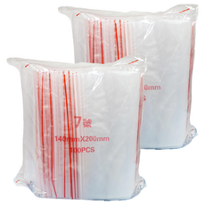 咪咪購物 7號透明夾鏈袋 20 x 14cm,6包, 中, 3包, 2組