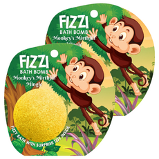 Saboo 泡沫沐浴球 猴子的歡樂時光 內附驚喜小公仔, 2顆, 100g