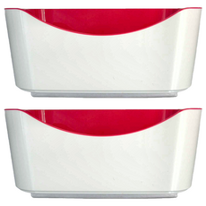 KEYWAY 聯府 雙色收納籃, 白色 + 紅色, 2個