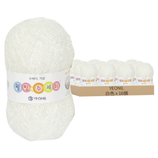 YEONIL 延日纖維 樂活菜瓜布紗線, 16個, 白色