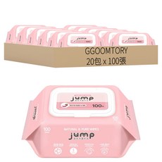 GGOOMTORY Jump 蓋式壓紋濕紙巾, 大容量厚磅數, 20包, 1入