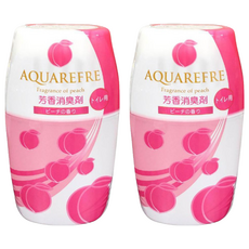 Lion Chemical 獅子化學 aquarefre 廁所用香氛消臭劑 桃香, 400ml, 2入