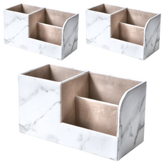 éclat 創意筆筒多功能收納盒 PU皮革 高密度板, 優雅大理石, 3個