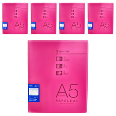 KyOKUTO 20孔薄型3用資料夾 A5, 粉色, 5本