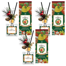 QiMart MIT聖誕花圈氣派款香氛珪藻土擴香瓶 (200ml/瓶), 英國小蒼蘭, 3瓶