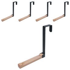 ZOZO 可折疊門後掛鉤 BD91-2, 黑色, 5個