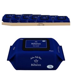 Bebeen 高級壓花低刺激嬰兒濕巾蓋型, 73g, 1包, 10包