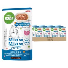 MIAWMIAW 妙喵 主食軟包 70g*12包 一歲以上成貓適用, 海鮮